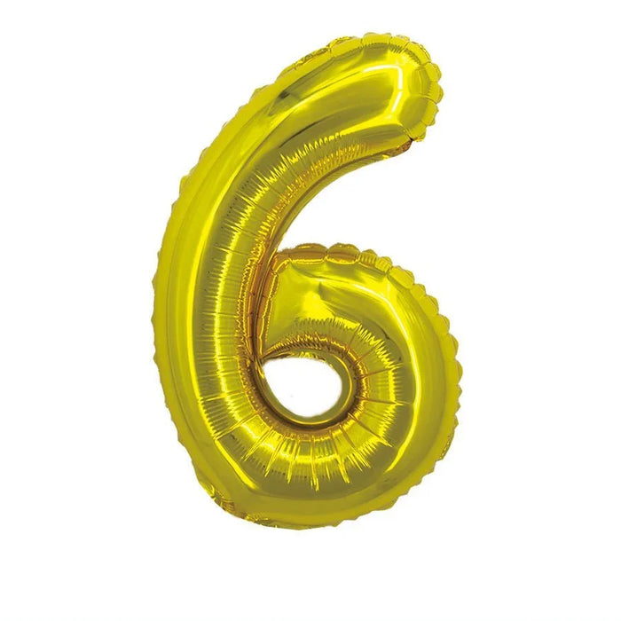 Air Filled Gold Number Balloons 16" | 1 ct - Zurchers