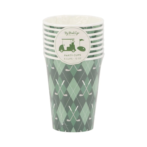Golf Plaid Paper Cups 12 oz. | 8 ct - Zurchers