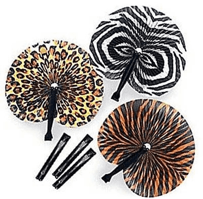 Safari Animal Print Paper Fans | 12ct - Zurchers