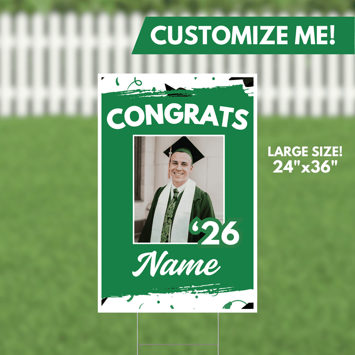 Grad In Color Congrats Custom Image & Name Yard Sign 24"x36" | 1ct - Zurchers