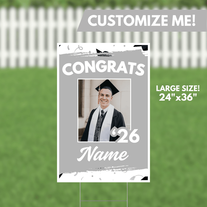 Grad In Color Congrats Custom Image & Name Yard Sign 24"x36" | 1ct - Zurchers