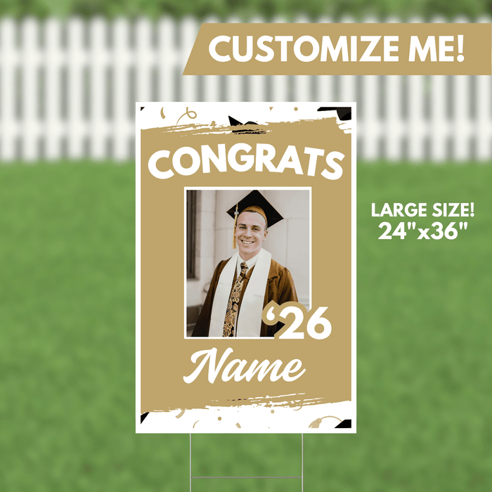 Grad In Color Congrats Custom Image & Name Yard Sign 24"x36" | 1ct - Zurchers