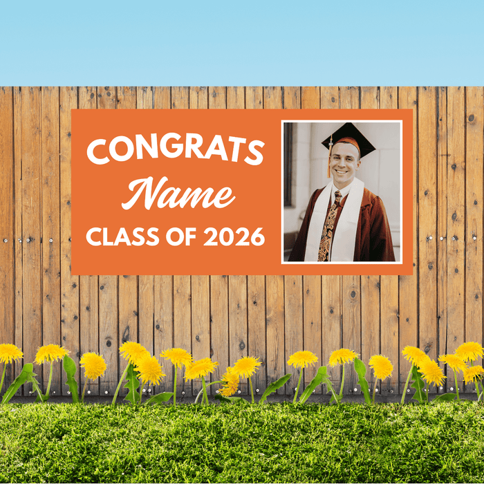 Grad in Color Custom Congrats Banner Name and Photo 2'x4' | 1ct - Zurchers