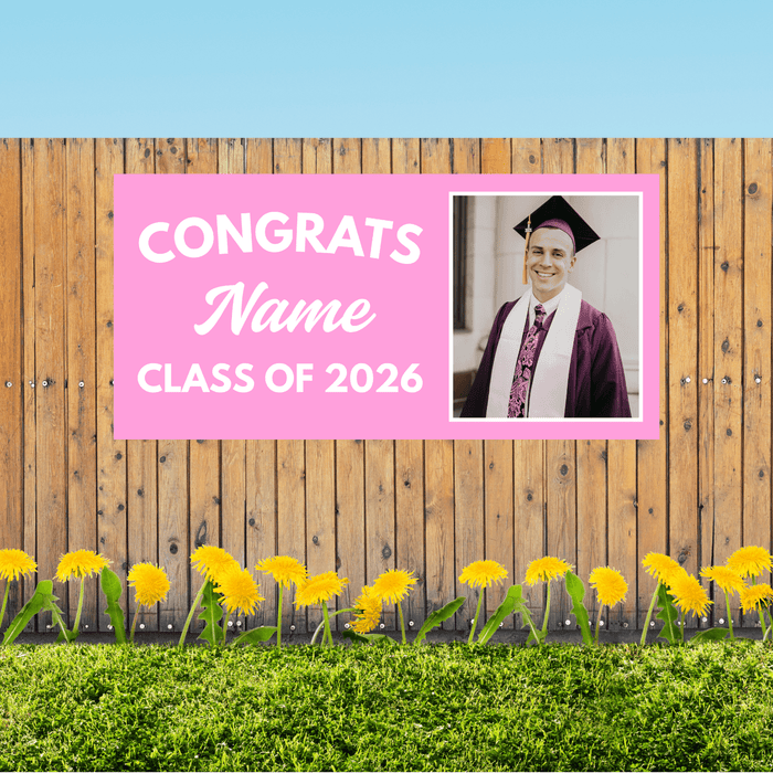 Grad in Color Custom Congrats Banner Name and Photo 2'x4' | 1ct - Zurchers