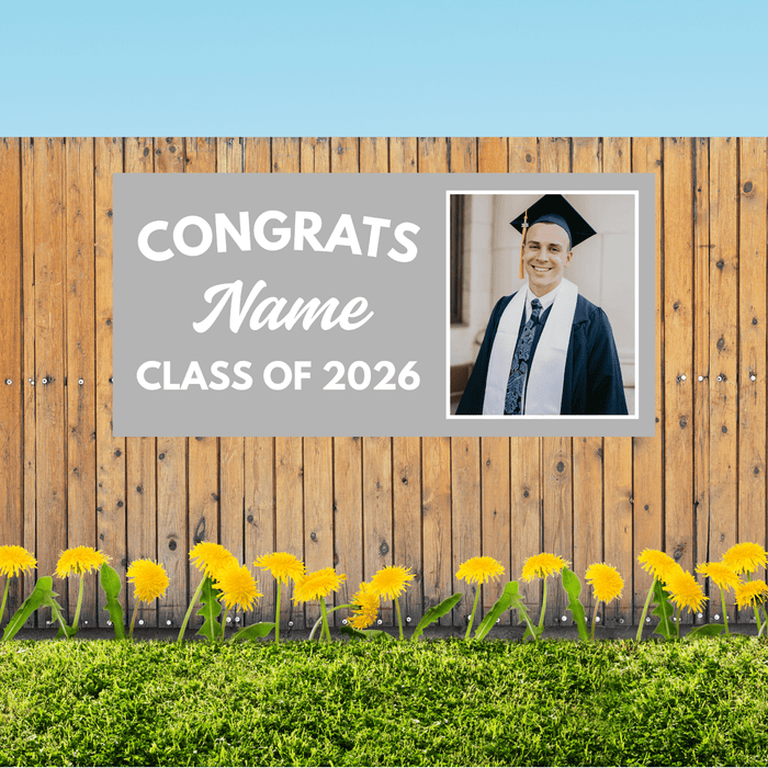 Grad in Color Custom Congrats Banner Name and Photo 2'x4' | 1ct - Zurchers