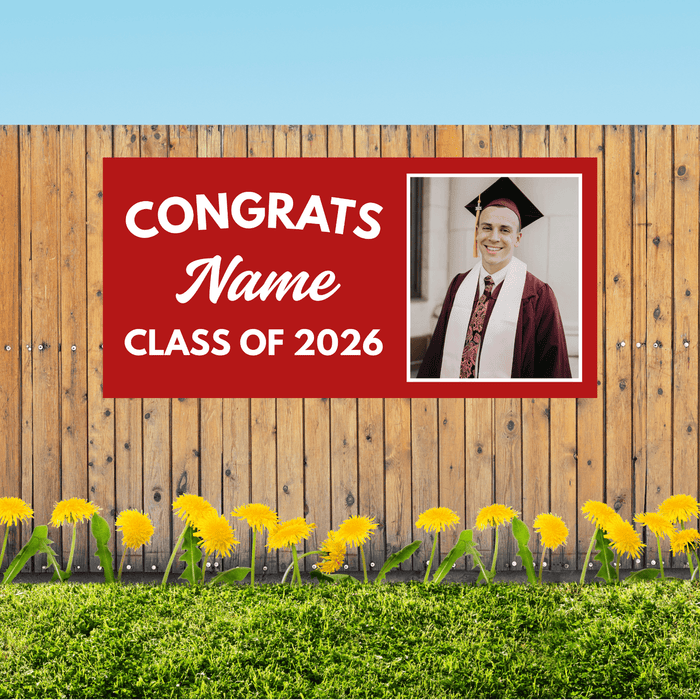 Grad in Color Custom Congrats Banner Name and Photo 2'x4' | 1ct - Zurchers