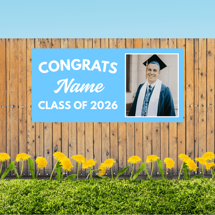 Grad in Color Custom Congrats Banner Name and Photo 2'x4' | 1ct - Zurchers