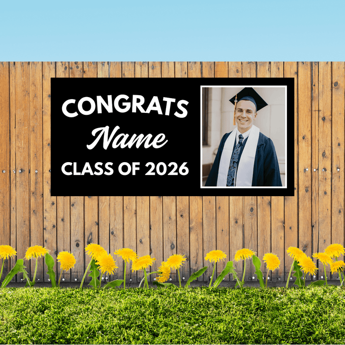 Grad in Color Custom Congrats Banner Name and Photo 2'x4' | 1ct - Zurchers