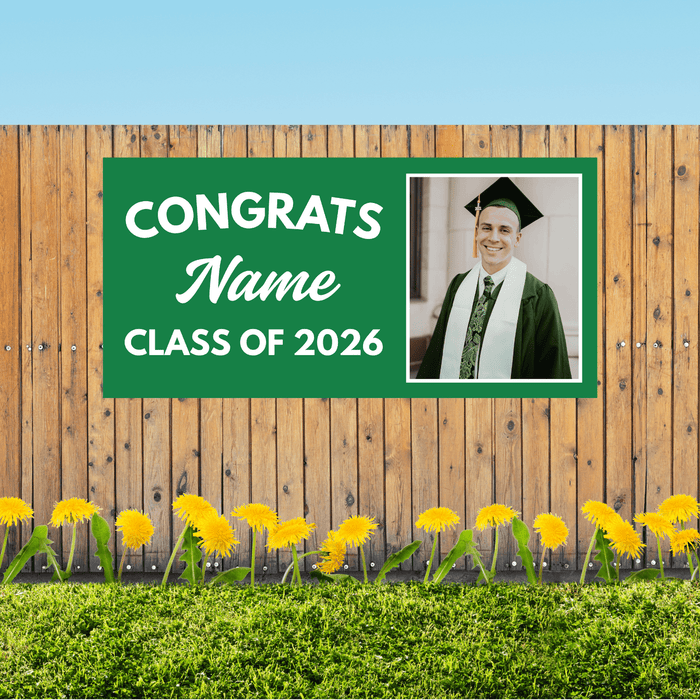 Grad in Color Custom Congrats Banner Name and Photo 2'x4' | 1ct - Zurchers