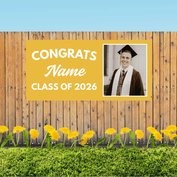 Grad in Color Custom Congrats Banner Name and Photo 2'x4' | 1ct - Zurchers