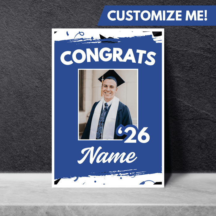 Grad In Color Gongrats Custom Foam Sign Name and Photo 24"x36" | 1ct - Zurchers