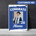 Grad In Color Gongrats Custom Foam Sign Name and Photo 24"x36" | 1ct - Zurchers