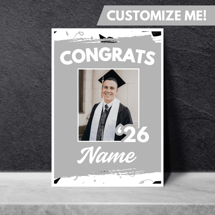 Grad In Color Gongrats Custom Foam Sign Name and Photo 24"x36" | 1ct - Zurchers