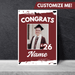 Grad In Color Gongrats Custom Foam Sign Name and Photo 24"x36" | 1ct - Zurchers