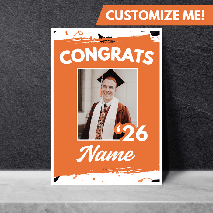 Grad In Color Gongrats Custom Foam Sign Name and Photo 24"x36" | 1ct - Zurchers