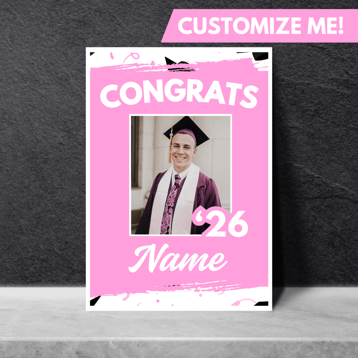 Grad In Color Gongrats Custom Foam Sign Name and Photo 24"x36" | 1ct - Zurchers