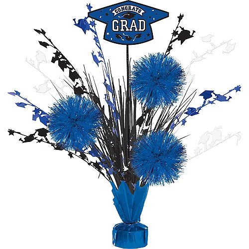 Graduation Blue Tinsel Burst Centerpiece | 1 ct