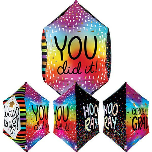 Graduation Colourful Grad 4D Shape Mylar Balloon 22" | 1 ct