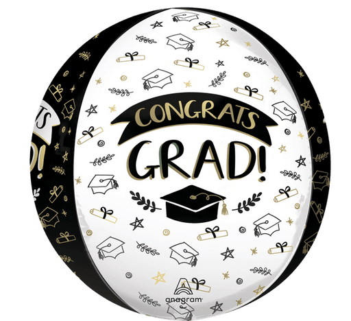 Graduation Congrats Grad Sketched Icons Orbz Maylar Balloon 16" | 1 ct