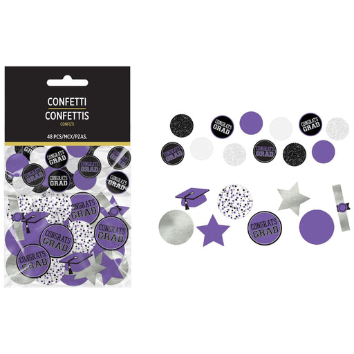 Graduation Giant Purple Confetti | 48 pcs