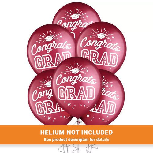 Graduation Maroon Latex Balloons 12" | 15 ct