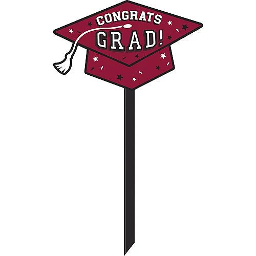 Graduation Maroon Lawn Sign 20.5" | 1 ct
