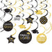 Graduation Mega Value Pack Black, Silver & Gold Swirl Decorations | 14 ct