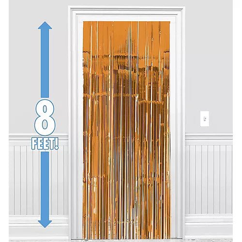 Graduation Orange Glamor & Metallic Curtain 36" x 8 ' | 1 ct