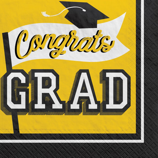Graduation True To Your School Luncheon Napkins Yellow | 40 ct