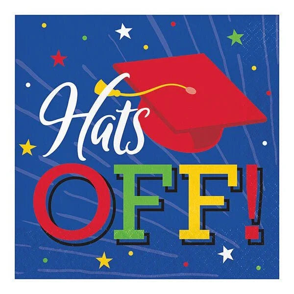 Graduation Hats Off Grad Lunch Napkins | 16 ct - Zurchers