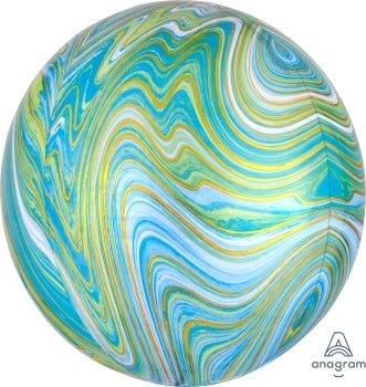 Green/Blue Marblez Orbz Balloon 15" | 1ct - Zurchers