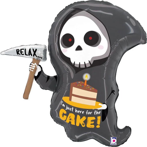 Grim Reaper Birthday Cake SuperShape Mylar Balloon, 25" | 1 ct - Zurchers