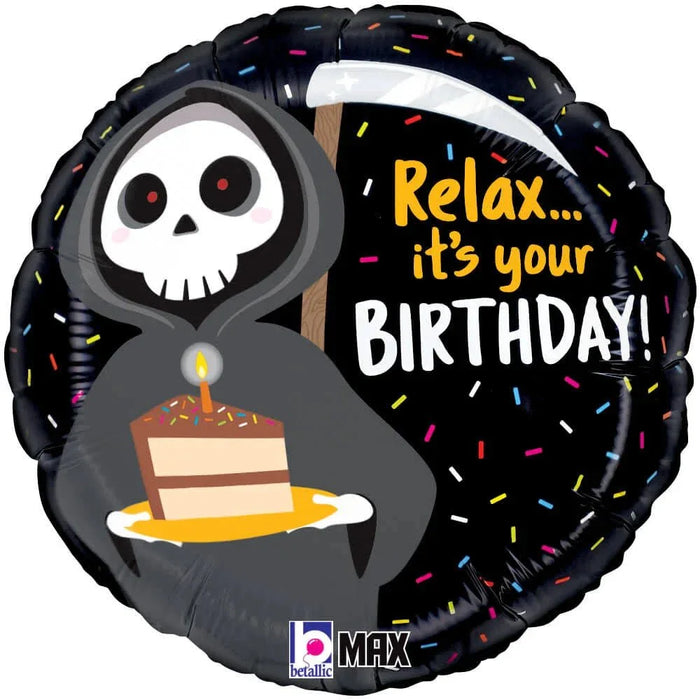 Grim Reaper Happy Birthday Mylar Balloon, 18" | 1 ct - Zurchers