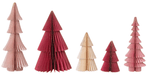 Handmade Folding Honeycomb Trees with Gold Glitter Edges, Set of 5 | 1ct - Zurchers