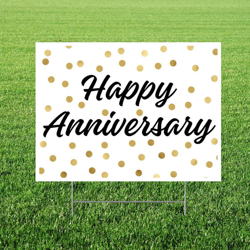 Happy Anniversary Dot Yard Sign 24x18" | 1ct