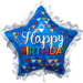 Happy Birthday Blue Star Supershape Mylar Balloon, 32'' | 1 ct - Zurchers