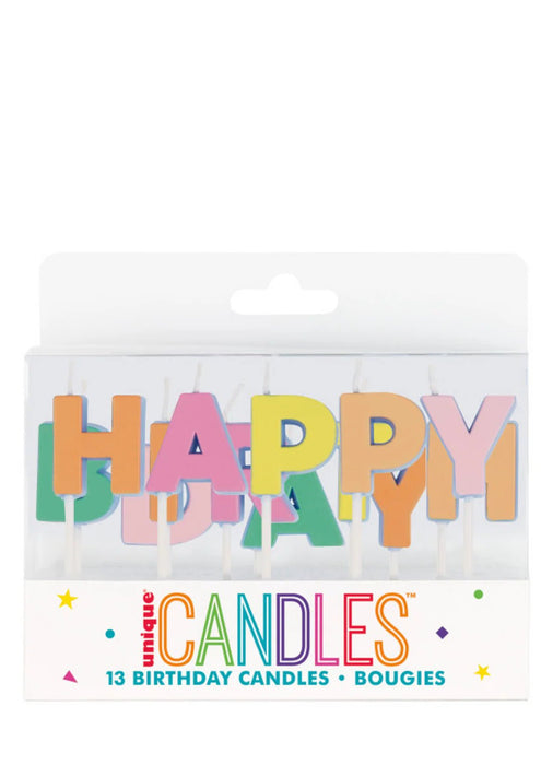 13ct Happy Birthday Letter Candles