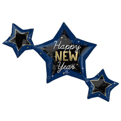 Happy New Year Celestial Star Supershape Balloon 39" | 1ct - Zurchers