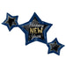Happy New Year Celestial Star Supershape Balloon 39" | 1ct - Zurchers