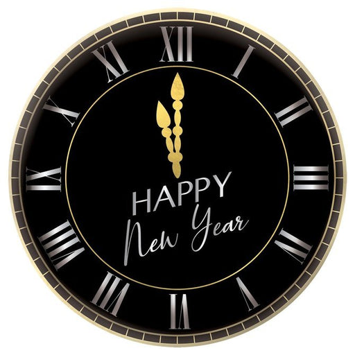 Happy New Year Clock Round Serving Platter | 1ct - Zurchers