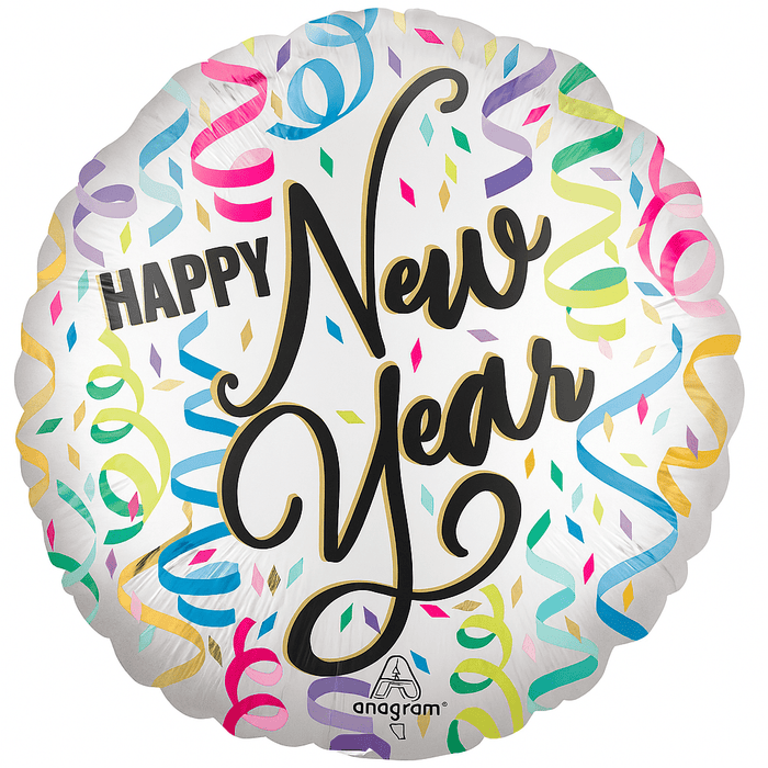 Happy New Year Satin Confetti Mylar 18" | 1ct - Zurchers