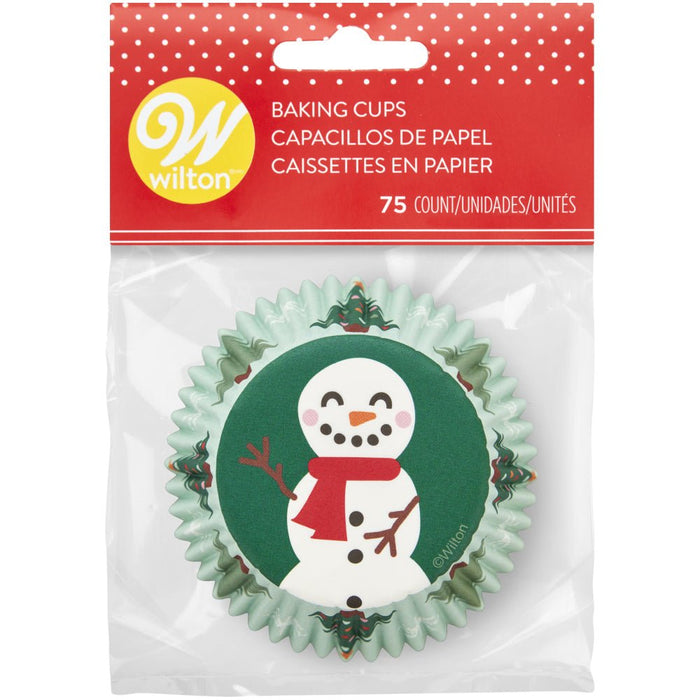 Happy Snowman Paper Cupcake Liners | 75 ct - Zurchers
