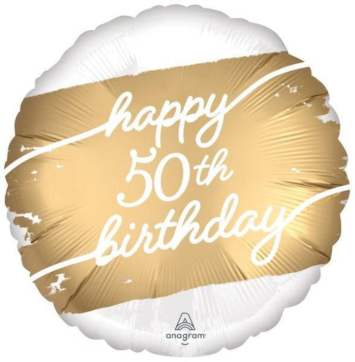 Happy 50th Birthday Golden Mylar Balloon 17" | 1ct. - Zurchers