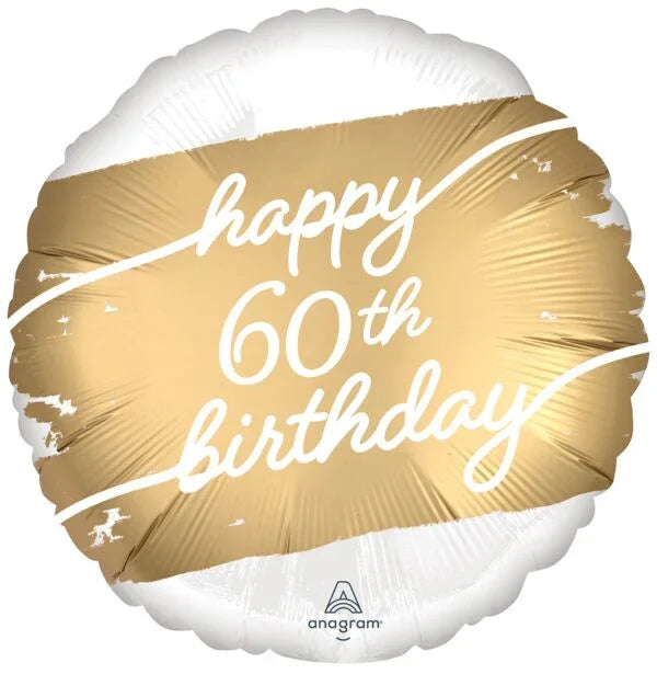 Happy 60th Birthday Golden Mylar Balloon 17" | 1ct. - Zurchers