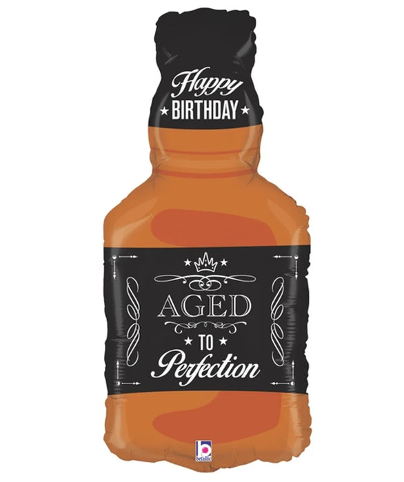 Happy Birthday Aged To Perfection Whisky Supershape Balloon 34" | 1ct - Zurchers
