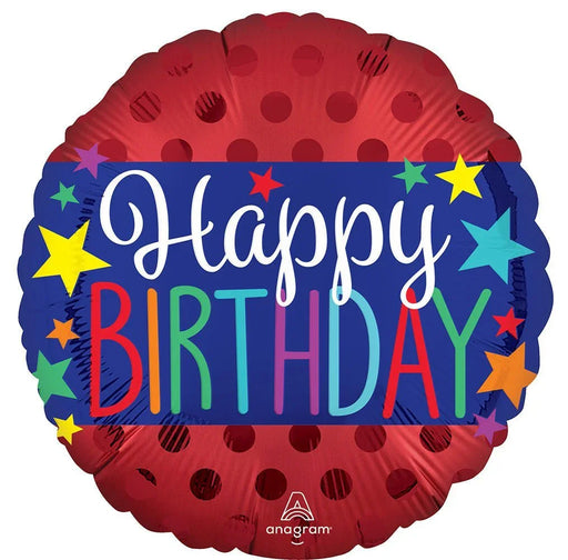 Happy Birthday Banner Satin Mylar Balloon, 18" | 1 ct - Zurchers