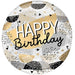 Happy Birthday Black & Gold Clearz Balloon, 18" | 1 ct - Zurchers