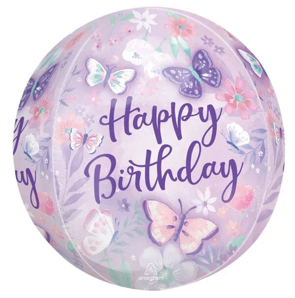 Happy Birthday Butterfly Flutters Orbz Balloon 15" | 1ct - Zurchers