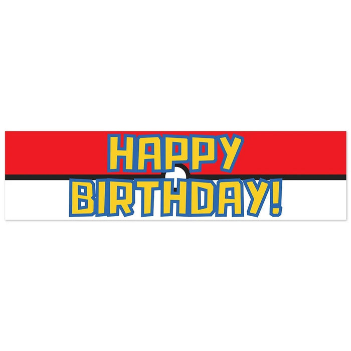 Happy Birthday Catch Them All To - Go Banner 50" x 13" | 1ct - Zurchers