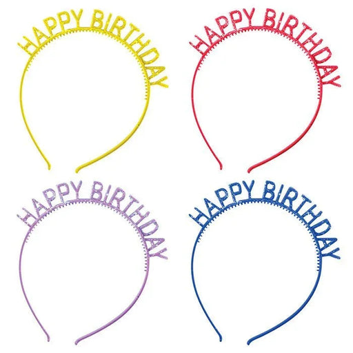 Happy Birthday Glitter Headbands 6" | 4ct - Zurchers
